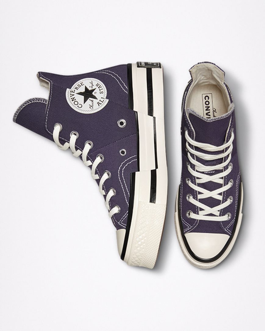 Tenisi Inalti Barbati Converse Chuck 70 Plus Violet Negrii | RO C13DTE612